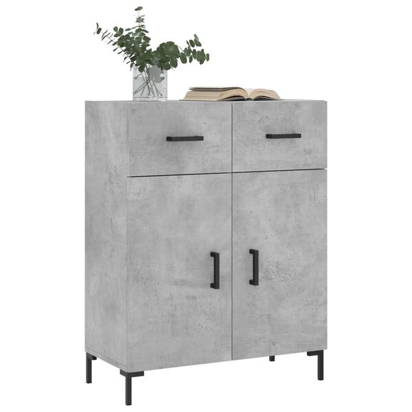 vidaXL Sideboard Concrete Grey 69.5x34x90 cm Engineered Wood