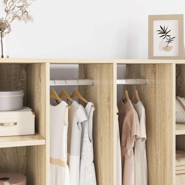 vidaXL Closet Rod 2 pcs Silver 264 x 15 x 29 mm Aluminium Alloy