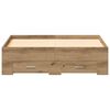vidaXL Bed Frame with Drawer Artisan Oak 120 x 200 cm Engineered Wood