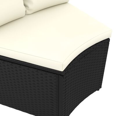 vidaXL 6 Piece Garden Sofa Set with Cushions Poly Rattan Black