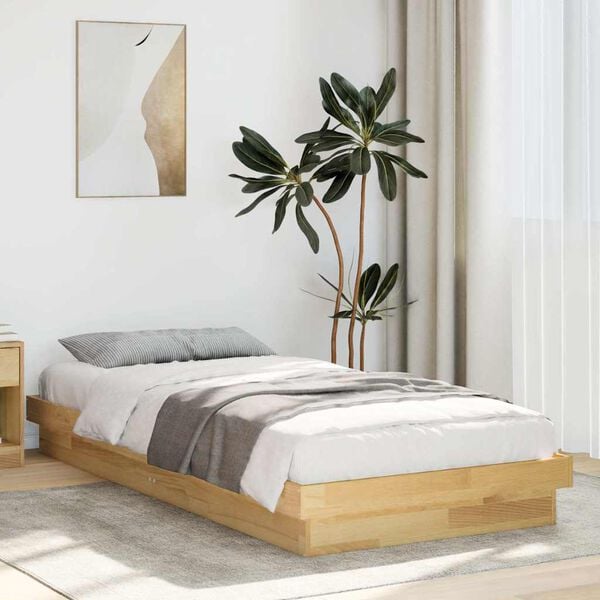vidaXL Bed Frame Without Mattress 90x190 cm Solid Oak Wood