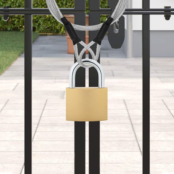 vidaXL U Lock with Keys 2 pcs Brass Iron