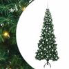 vidaXL Corner Artificial Christmas Tree Green 210 cm PVC and Metal