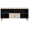 vidaXL TV Cabinet with Shelf White 100 x 33.5 x 46 cm Solid Mango Wood