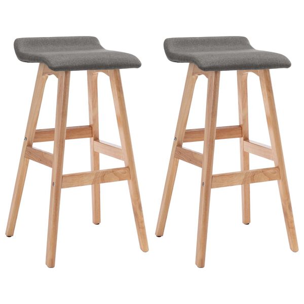 vidaXL Bar Stools 2 pcs Dark Grey Fabric