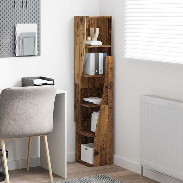 vidaXL Corner Cabinet Old Wood 27.5x27x140cm Engineered Wood