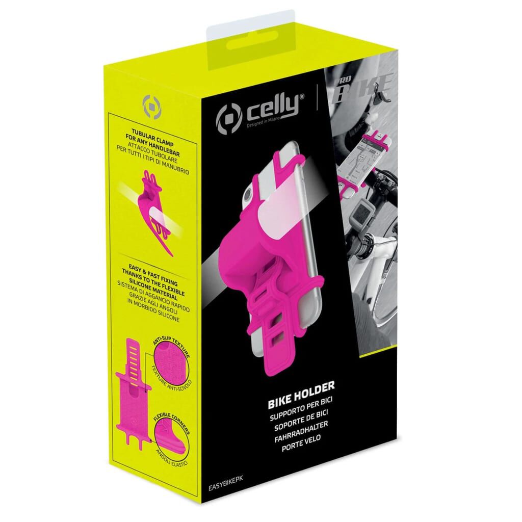 Celly Bicycle Phone Holder Easybike Pink vidaXL