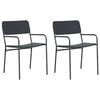 vidaXL Garden Chairs 2 pcs Anthracite 51 x 55 x 81 cm Steel