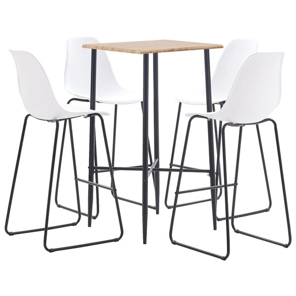 vidaXL 5 Piece Bar Set Plastic White