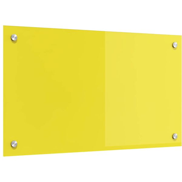 vidaXL Kitchen Backsplash Yellow 70 x 40 x 0.6 cm Tempered Glass