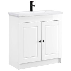vidaXL Bathroom Furniture Set High Gloss White 78.5 x 37.5 x 81 cm