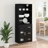 vidaXL Highboard Black Oak 69.5 x 32.5 x 180 cm Engineered Wood