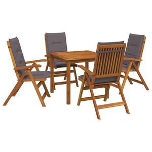 vidaXL 5-Piece Garden Dining Set Natural Solid Acacia Wood