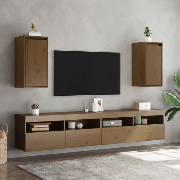 vidaXL Wall Cabinets 2 pcs Honey Brown 30x30x60 cm Solid Wood Pine