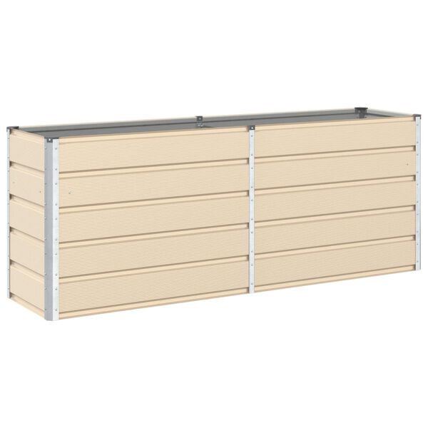 vidaXL Planter Ivory 195 x 50 x 77 cm Galvanised Steel