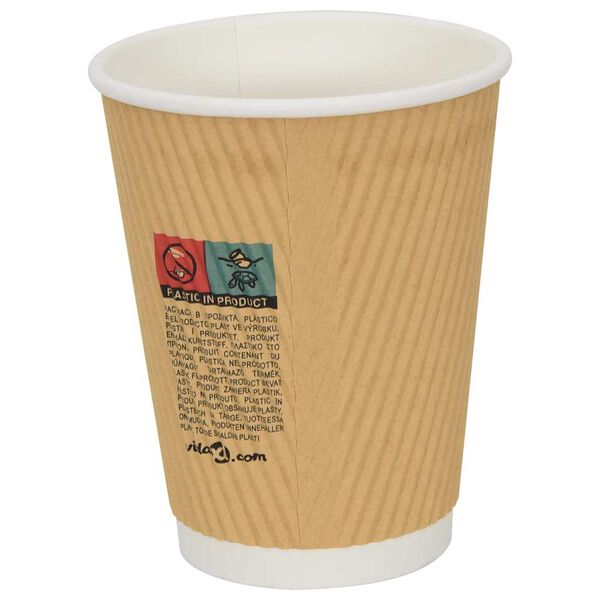 vidaXL Paper Coffee Cups 500 pcs 12oz 300ml Brown