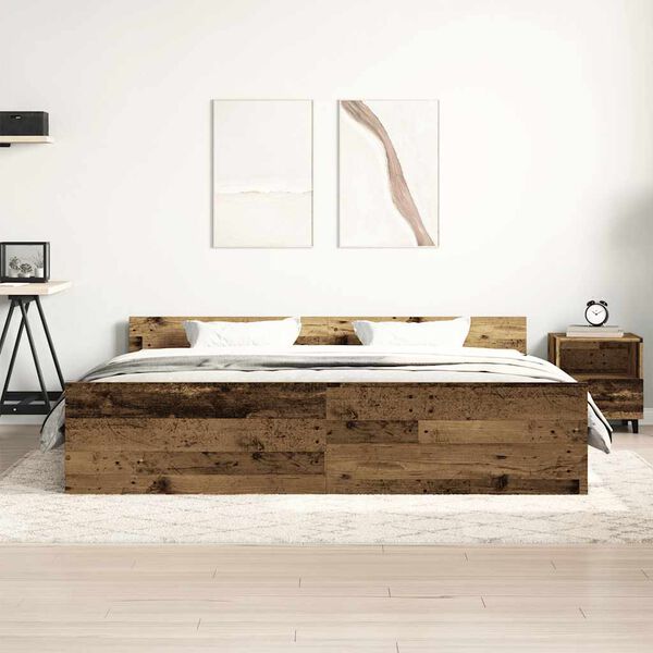 vidaXL Bed Frame without Mattress Old Wood 180x200cm Engineered Wood
