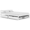 vidaXL Bed Frame without Mattress White Solid Pine Wood 140x200 cm