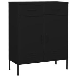 vidaXL Storage Cabinet Black 80x35x101,5 cm Steel