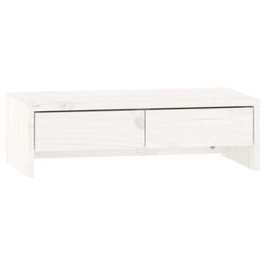 vidaXL Monitor Stand White 50x27x15 cm Solid Wood Pine