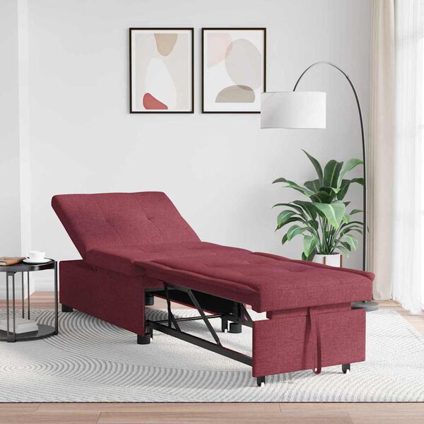vidaXL Sofa Bed Wine Red 194 x 50 x 82 cm Plywood