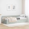vidaXL Corner Bed Frame Light Grey 100 cm x 200 cm Velvet