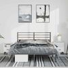 vidaXL Metal Bed Frame without Mattress with Headboard Black 135x190cm