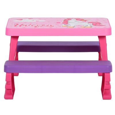 vidaXL Kids Picnic Table with Benches 79x69x42 cm Pink
