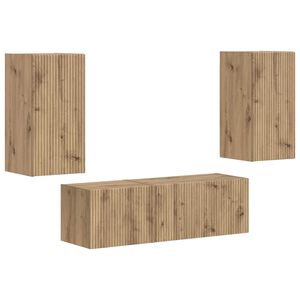 vidaXL TV Wall Cabinet Set 4 pcs Artisan Oak Engineered Wood