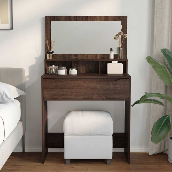 vidaXL Bedroom Dressing Tables Brown Oak 80 x 39.6 x 135 cm