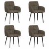 vidaXL Dining Chairs 4 pcs Faux Suede Leather Dark Grey