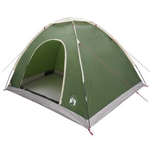 vidaXL Camping Tent 4-Person Green 185T Polyester with PU coating