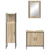 vidaXL Bathroom Furniture Set with Shelf 3 pcs Brown Engineered wood