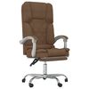 vidaXL Massage Reclining Office Chair Brown Fabric