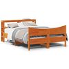 vidaXL Bed Frame with Headboard Wax Brown 140x200 cm Solid Wood Pine