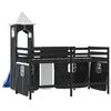 vidaXL Kids' Loft Bed with Tower without Mattress White&Black 90x200cm