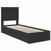vidaXL Storage Bed with Headboard Black 75 x 190 cm Engineered Wood