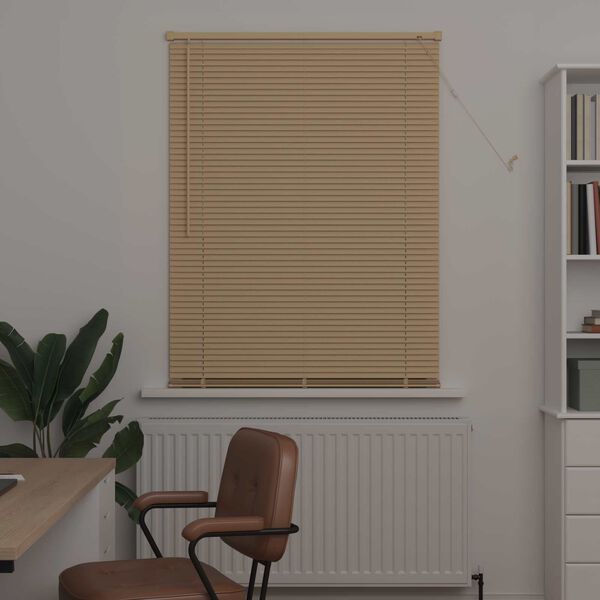 vidaXL Venetian Blind Manual Light Brown with Pattern 150 x 90 cm PVC