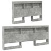 vidaXL Storage Headboard Concrete Grey 120 cm Engineered Wood