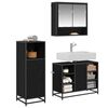 vidaXL Bathroom Furniture Set 3 pcs Black Oak Engineered Wood