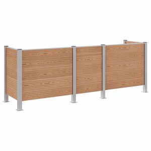 vidaXL Garbage Bin Fence Brown 315 x 85 x 115 cm Aluminium and WPC