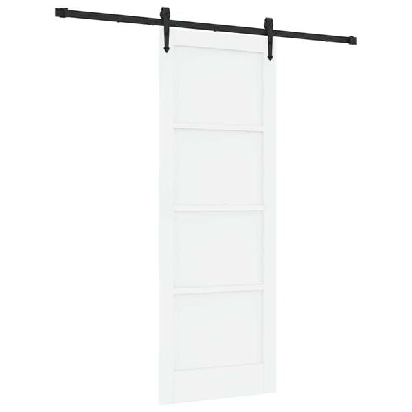 vidaXL Sliding Door ORKDAL White and Black 78 x 211 cm Solid Pine Wood