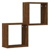 vidaXL Wall Cube Shelves 2 pcs Brown Oak 30x15x30 cm