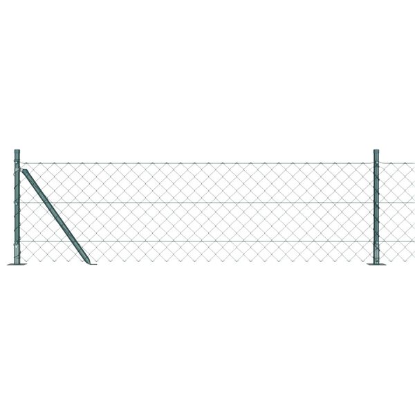 vidaXL Fence Post Green 10 x 0.4 m (60 x 60 mm mesh) Steel and PVC