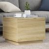 vidaXL Coffee Table with LED Lights Sonoma Oak 50x50x40 cm