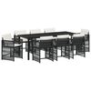 vidaXL Garden Dining Set 9 pcs Black Poly Rattan