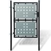 vidaXL Black Single Door Fence Gate 100x150 cm