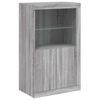 vidaXL Sideboard with LED Lights Grey Sonoma 181.5x37x100 cm