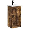 vidaXL Bathroom Vanity with Sink Smoked Oak 42 x 40 x 84.5 cm