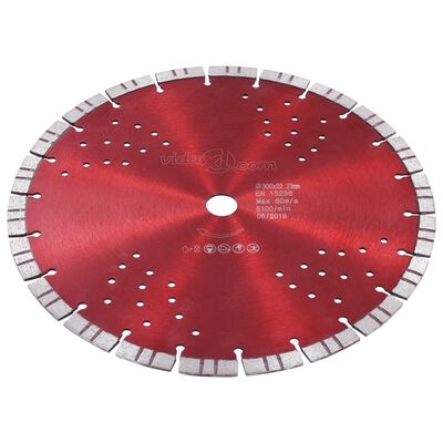 vidaXL Diamond Cutting Disc with Turbo and Holes Steel 300 mm